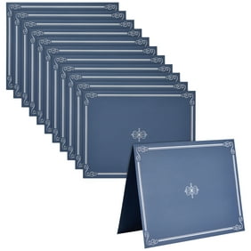 12 Pack Silver Foil College Degree Holder, Cover for Diploma, Navy Blue, 11 x 9 in