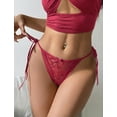 thumbnail image 2 of Aivtalk Womens Lace Panties Side Tie Ladies Adjustable G-String Underwear See Through Panties Low Rise Wild Panty with Bow L, 2 of 5