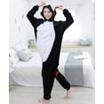 thumbnail image 2 of Conjunto de pijamas negros de lana con dibujos animados para adultos, Pijama de una pieza con animales Kigurumi, ropa de dormir, disfraz de Cosplay de Navidad e invierno, 2 of 4