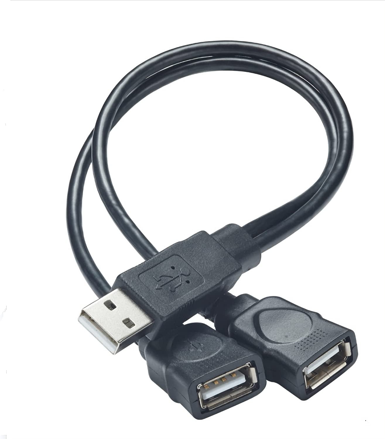 USB Splitter, USB Male to Dual USB Female Cable Adapter, for Charging