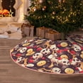 thumbnail image 6 of Daiia Skull record lips Drawing Merry Christmas Tree Skirt , Xmas Large Lace-up Tree Skirt, Santa Snowflakes Rustic Home Decorations New Year Party Farmhouse Decor-36", 6 of 7