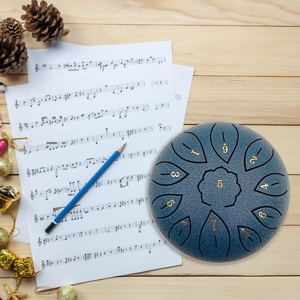 Specollect 1 Pcs Steel Tongue Drum 6 Notes G Tone Handpan, Portable Musical Instrument for Meditation Yoga Performance, Complete Set with Bag Sticks
