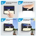 thumbnail image 6 of 4 Pack Solar Lights Outdoor, Motion Sensor Solar Security Lights Waterproof with 3 Lighting Modes Solar Powered Wall Lights Outside for Garden Fence Yard Deck, Black, 6 of 8