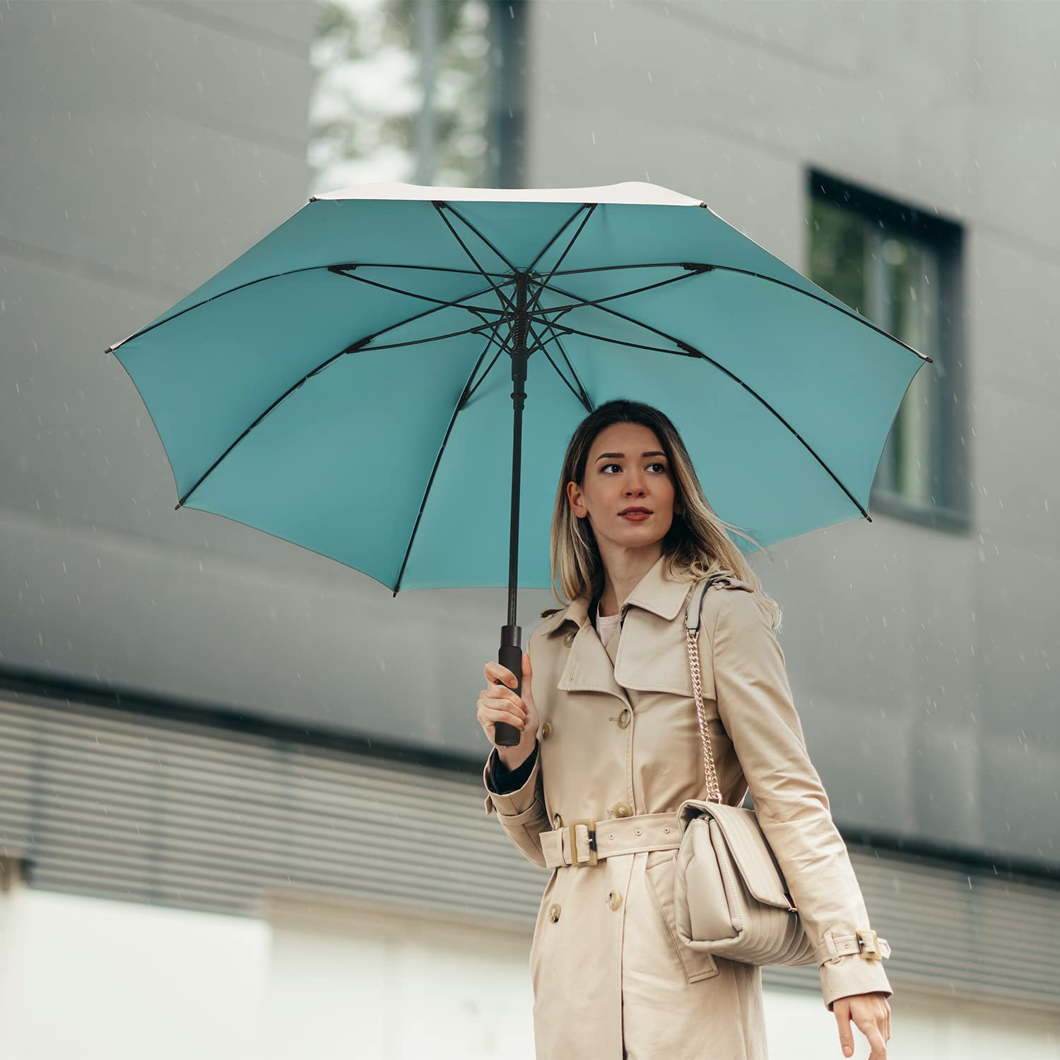 G4Free 54/62 Inch Windproof UV Protection Golf Umbrella Extra Large Silver Coated Automatic Open Stick Long Umbrella
