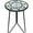 Colorful, variant on Liffy Mosaic Table, Hummingbird Metal End Table ,Small Patio Round Glass Table for Patio or Yard-12x12x22 inch