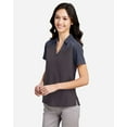 thumbnail image 2 of CORE365 CE112CW Women's Fusion ChromaSoft™ Colorblock Polo-Carbon/ Classic Navy Heather-M, 2 of 6
