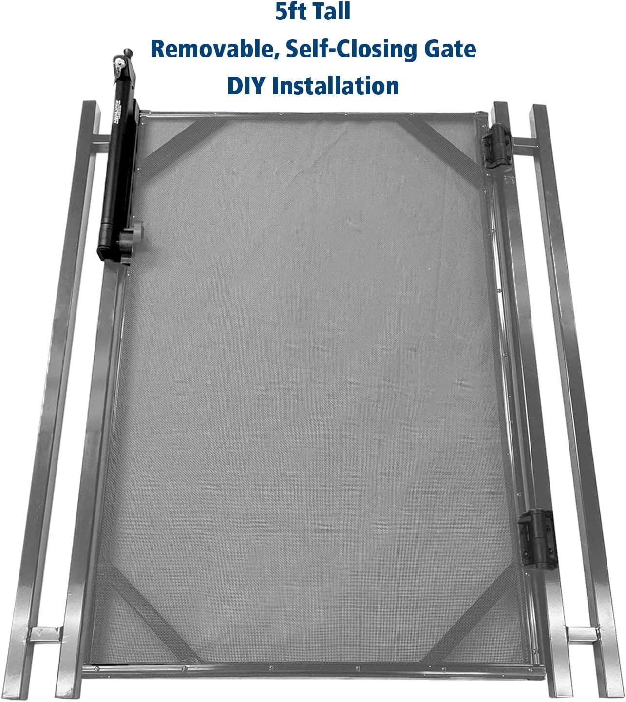 WaterWarden 5' x 30" Pool Safety Gate, Self-Closing, UL Certified to ASTM Safety Standard F2286, Gray