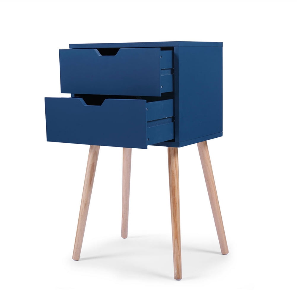 Kadyn End Tables Living Room Set of 2 with Drawer, Modern End Tables Bedroom for Sofa Couch, Blue Kadyn End Tables Living Room Set of 2 with Drawer, Modern End Tables Bedroom for Sofa Couch, Blue
