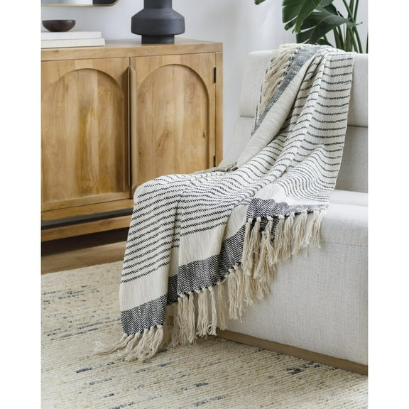 Livabliss x Becki Owens Modern Prolo Throw, 50"W x 60"L, Black