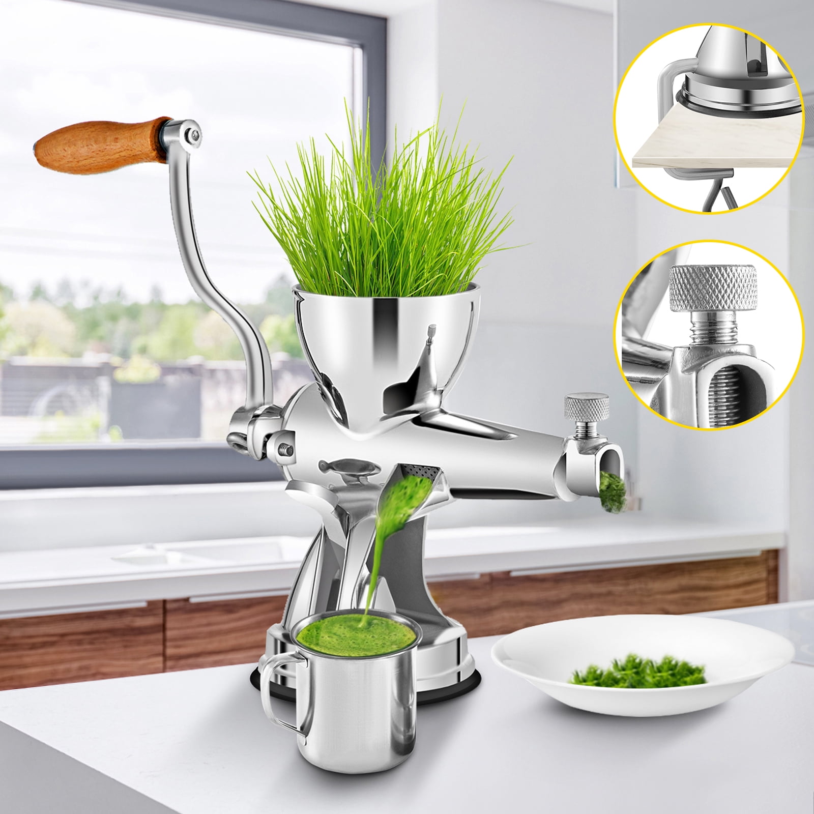 Juice extractor manual wheat Grass Fruit vegetables carrot silvery red 