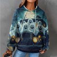 thumbnail image 2 of YDFCWXW Women's Waffle Knit Halloween Pullover Hoodie - Cozy Oversized Graphic Print Sweatshirt with Drawstring for Fall Fashion Green, M, 2 of 4