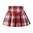 thumbnail image 6 of School Girls Plaid Skirt Autumn Winter Woolen Christmas New Year A-line Short Skirt for Kids Fashion Festive Party Holiday Skirt (2362 red,140cm), 6 of 7