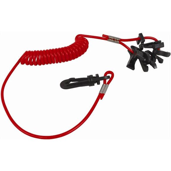 Attwood Clé de Commutateur de Mort de Bateau Marin 7591-6 pour Utilisation avec Honda/Yamaha/Johnson/Evinrude/Suzuki/Mercury et Tohatsu; Résistant à la Corrosion; Crampons en Acier Inoxydable; avec 7 Clés et Lanière