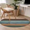 thumbnail image 4 of Round Rugs 3.3Ft, Farmhouse Blue Teal Brown Round Area Rug Washable Indoor Throw Carpet, Vintage Ombre Wooden Soft Non Slip Circle Rug for Laundry Room Patio Home Decor Aesthetic, 4 of 8