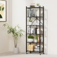 thumbnail image 5 of 73.6" H Large Storage Shelves with Wheels, Bookshelf with Storage, No Assembly Metal Rack Shelf for Kitchen, Office, Laundry, Garage, 2 Pack （6 Tier Black）, 5 of 6
