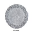 thumbnail image 1 of Better Trends BARR30RSI Better Trends Shaggy Border Collection 100% Cotton 30' Round Bath Rug in Silver, 1 of 1