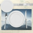 thumbnail image 3 of Ambesonne Nature Place Mats Set of 4, Foggy Morning Mountain, Standard Size, Pale Blue, 3 of 6