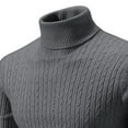 thumbnail image 5 of JTieacloth Pullover Casual Sweater Mens Autumn And Winter Sweater Still Turtleneck Solid Color Sweater(Gray), 5 of 5