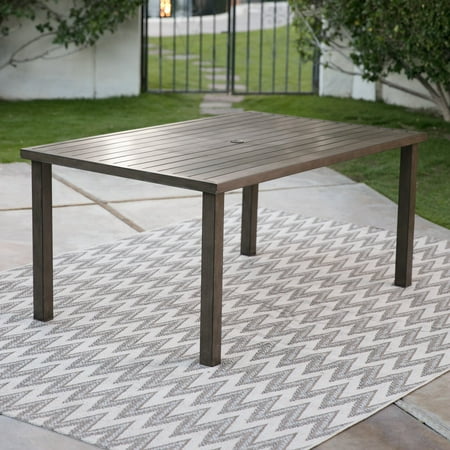Aluminum Slat Table - Belham Living Lake Como Steel Slatted Patio Dining Table