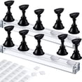 thumbnail image 1 of Juego de 2 soportes de práctica de diseño de uñas acrílicos, soportes magnéticos para uñas, soportes de exhibición para uñas de entrenamiento, soportes de cristal para uñas DIY (negro), 1 of 5