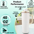 thumbnail image 3 of Insulated Water Bottle 40oz,Stainless Steel Leak Resistant Tumbler with Handle & Lid,Double Wall Vacuum Leakproof Travel Coffee Mug,Spill-proof,Insulated Cups,Reusable Insulated,Gifts for Women & Men, 3 of 11
