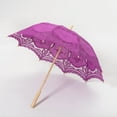 thumbnail image 3 of THY COLLECTIBLES Cotton Lace Parasol Umbrella with Wooden Handle Vintage Lolita Coquette Look for Wedding Bridal Umbrella Decoration for Photoshoot, Costume Theme Party, Halloween White, 3 of 8