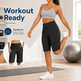 thumbnail image 6 of Women’s High Waisted Bermuda Shorts with Pockets, Stretch Casual Long Shorts, Soft Comfortable Athletic Workout Shorts for Yoga, Running, Lounge and Everyday Wear, 6 of 9