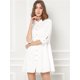 thumbnail image 4 of Vestido camisero informal con pliegues y manga 3/4 con botones Allegra K Blanco L, 4 of 6