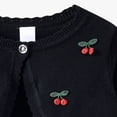 thumbnail image 6 of mgoYE Girl's Cardigans Sweater Cherry Open Front Long Sleeve Cute Casual Loose Sweaters(Black,5-6 Years), 6 of 9