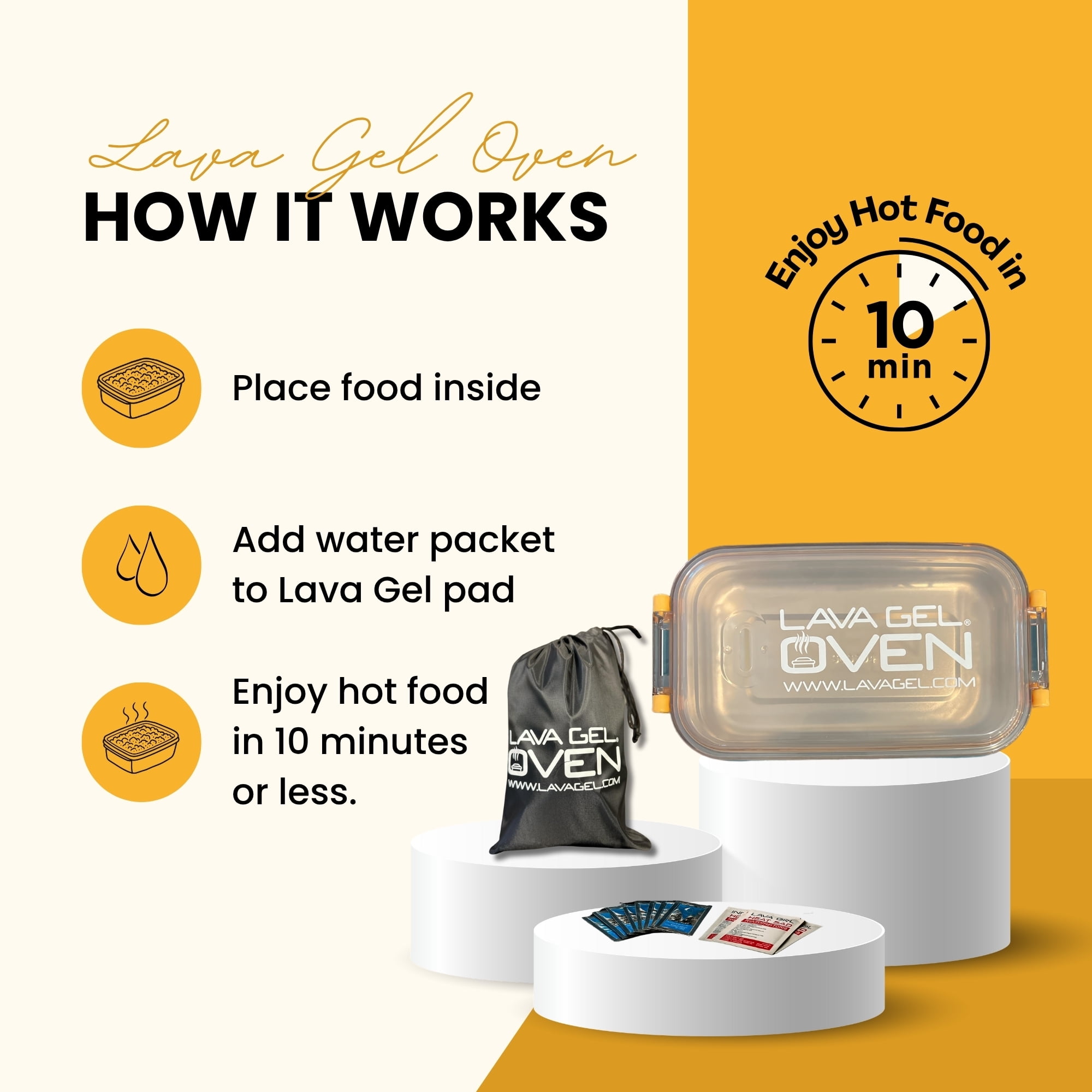 Lava Gel Food Heater Portable Flameless Food Warmer Kit - Walmart.com