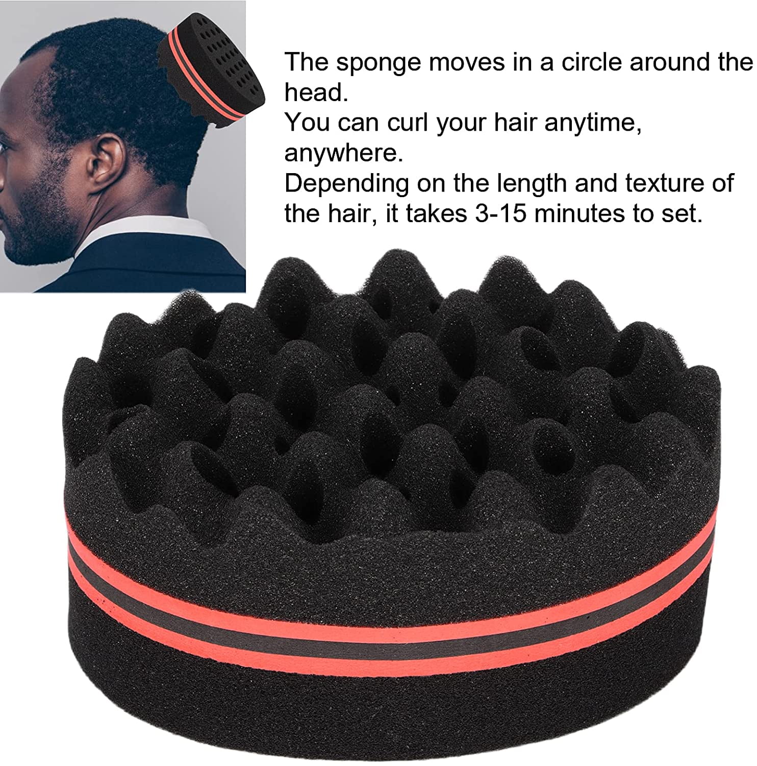 Hair Sponge Brush for Twists and Dreads, Locking Twist Afro Curl Coil Wave Hair Sponge (Black).