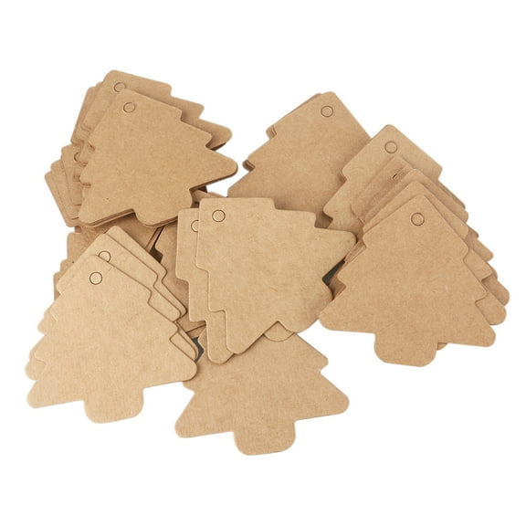 OUNONA 50 Pcs Present Tag Christmas Tree Hang Tag Christmas Tree Tags 5.50X5.50X0.05CM