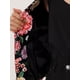 thumbnail image 5 of Chaqueta abierta de la chaqueta del traje de la cosecha del trabajo de la oficina del frente de las mujeres Negro Rojo-floral L, 5 of 6