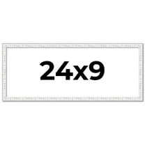 24x9 Frame White Real Wood Picture Frame Width 0.75 inches | Interior Frame Depth 0.5 inches |