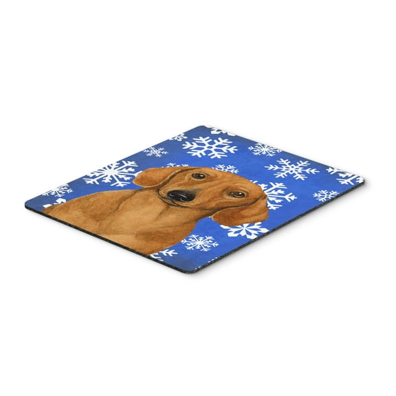 Carolines Treasures LH9267MP "Dachshund Winter Snowflakes Holiday Mouse Pad Hot Pad or Trivet" Large multicolor