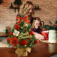 thumbnail image 4 of Flocked Mini Holiday Desktop Ornament Seasonal Tabletop Festive Home Decoration for Christmas Tree Display, 4 of 5