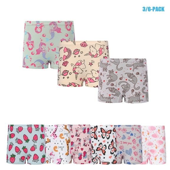 Emy Dola Little Girls' Soft Cotton Underwear Kids Cool Breathable Comfort Panty Briefs Toddler Undies(Pack of 3)
