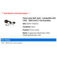 thumbnail image 2 of Front Lower Ball Joint - Compatible with 1992 - 2002 Ford E-150 Econoline 1993 1994 1995 1996 1997 1998 1999 2000 2001, 2 of 2