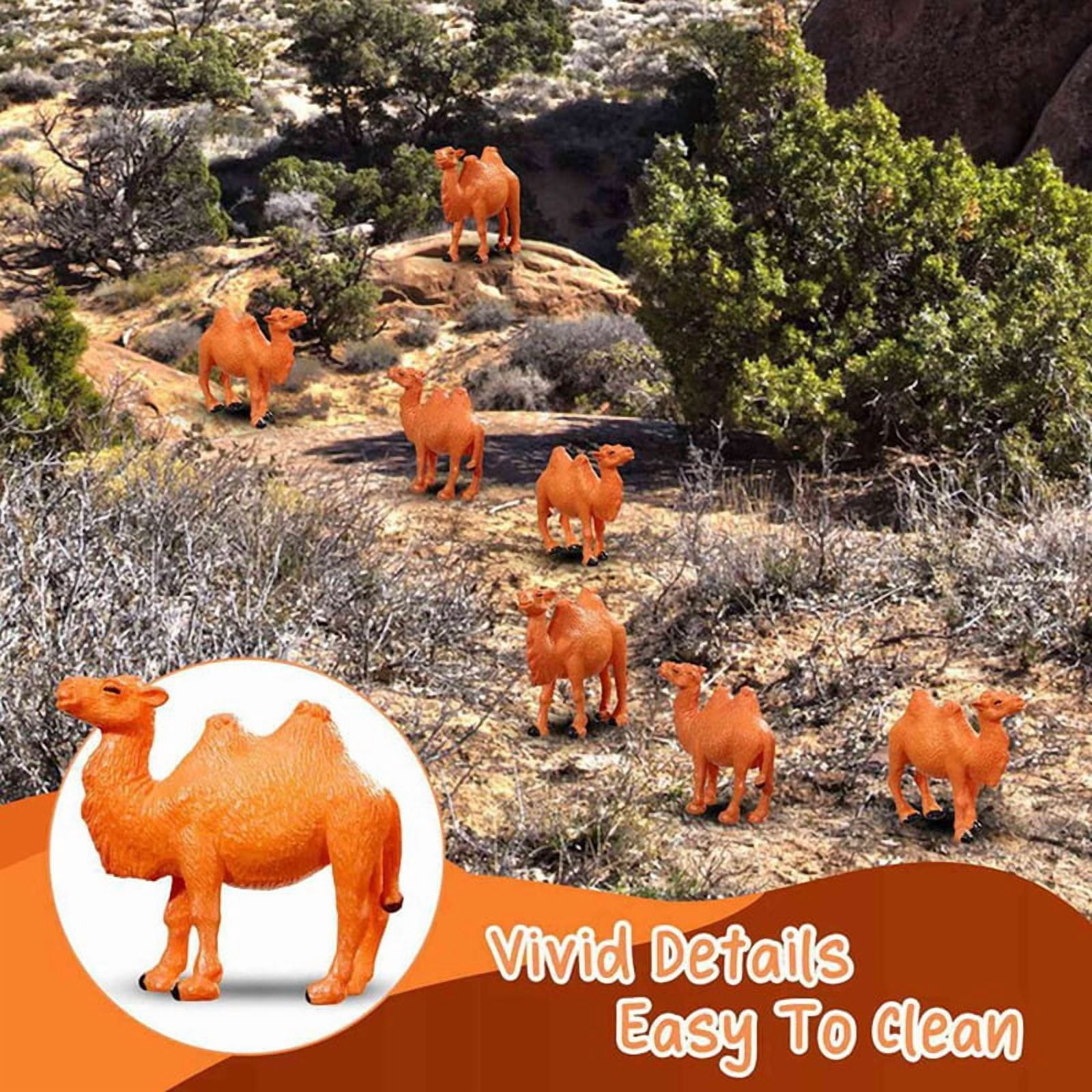 240Pcs Camel Figurines Miniature Toys Camel Models Animal Figurines for Cake Toppers Home Desktop Ornaments Decor