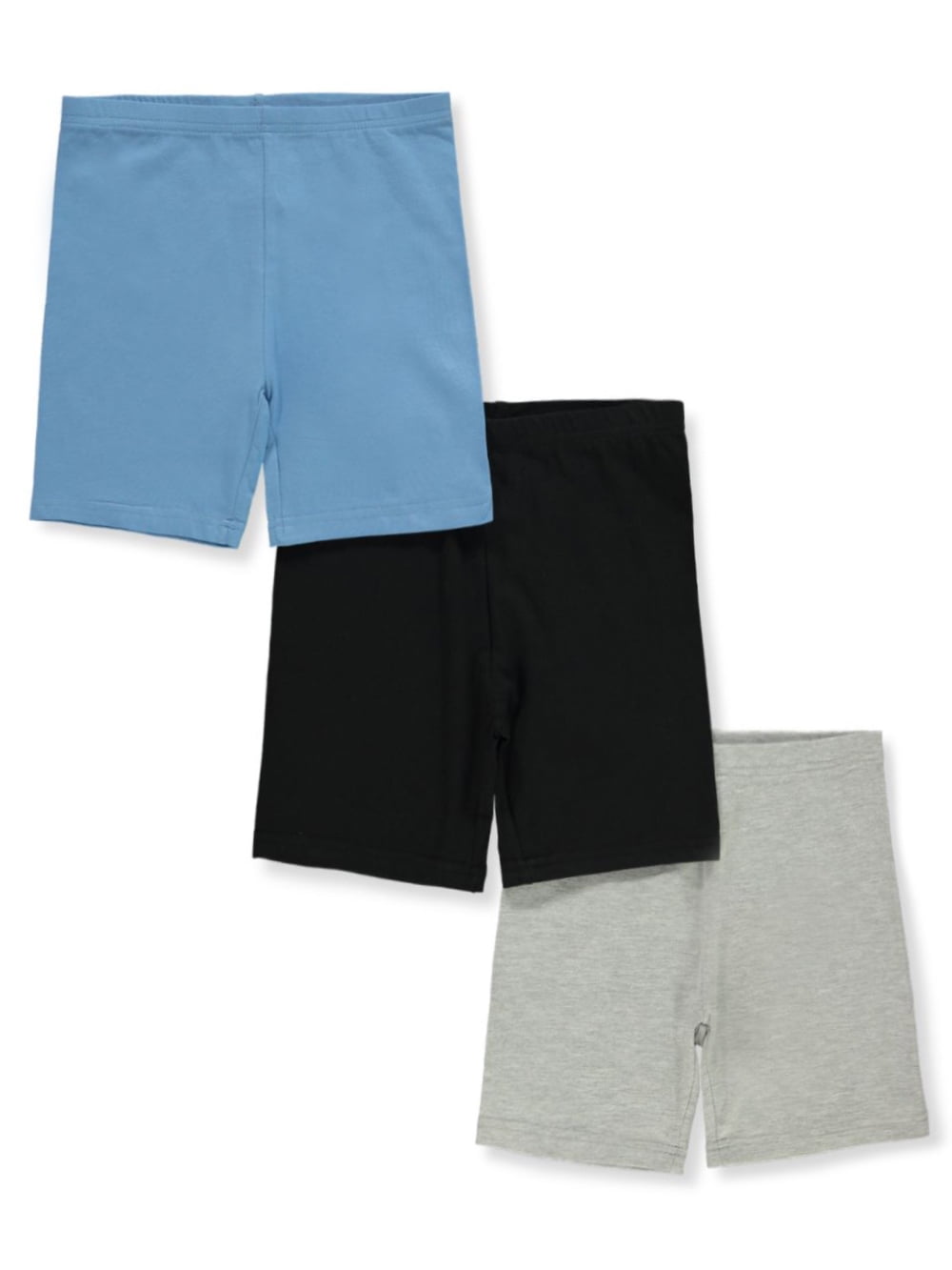 Cookie's Girls' 3-Pack Bike Shorts - black/gray/light blue, 6x (Little ...