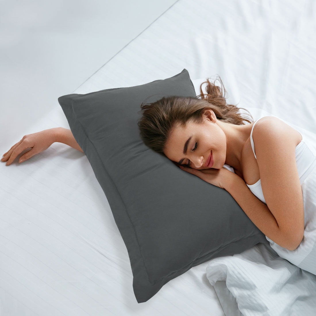 Unique Bargains 4-Pack Envelope Closure Pillow Sham No Zipper Standard Grey
