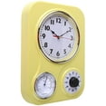 Lily's Home Retro Kitchen Wall Clock, with a Thermometer and 60Minute