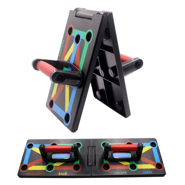 Tabla de flexiones plegable multifuncional para entrenamiento con pesas con asas para flexiones para fitness en casa, portátil, antideslizante