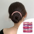 thumbnail image 4 of 10 Pcs Colored Braided Hair Ties Soft Rubber Hairs Band Sweet Color Elastic Hair Ties Fashion Ponytail Holders Cute Gift for Girls Thick Straight/Curly Hairs, 4 of 5