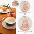 thumbnail image 2 of SKYSONIC Bunny Gnome Cute Pot Holders Trivets, 2 Pcs Heat Resistant Trivets,Pink Easter Egg Cotton Thread Weave Mats for Hot Pads Pans Pot Bowl Teapot for Kitchen Decor, 2 of 7