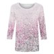 thumbnail image 4 of Fiudx Ofertas Relámpago Moda Mujer Impresión Cuello Redondo Manga 3/4 Camiseta Pulóver Cuello Redondo Blusa Superior, 4 of 5