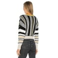 thumbnail image 2 of FREE PEOPLE Womens Black Color Block Long Sleeve Jewel Neck Sweater L, 2 of 3