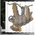 thumbnail image 4 of Ambesonne Animal Shower Curtain, Lazy Sloth Bear Cartoon, 69"Wx75"L, Grey, 4 of 5