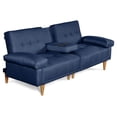 thumbnail image 4 of Sofá Cama Makora Hendrix BeeHybrid Lino Azul (Resorte Pocket + Memory Foam) Reclinable 3 Posiciones con Portavasos Makora Con Portavasos, 4 of 9