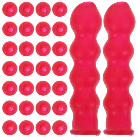 HAMPPLIES 30Pcs Rubber Caulk Tube Saver Caps Red Leakproof Sealing Covers for Home Caulking